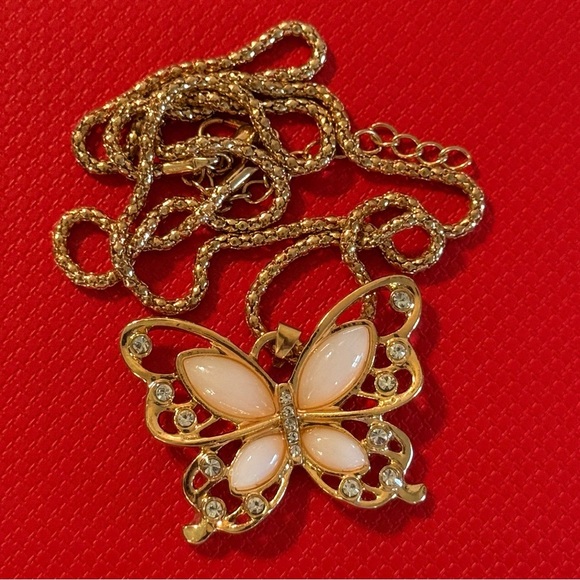 NW0T Elegant Rose Golden Butterfly Necklace Fashion Jewelry Women Chain 12inches - Picture 8 of 11